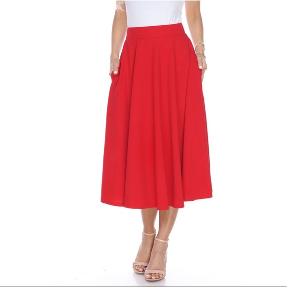 Chances R Dresses & Skirts - Chances R Red Stretchy Textured A-line Skirt